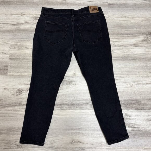 Lee Jeans Womens Plus 18W P Charcoal Flex Waistband Skinny Ankle Mid Rise 36x25 - Picture 4 of 6